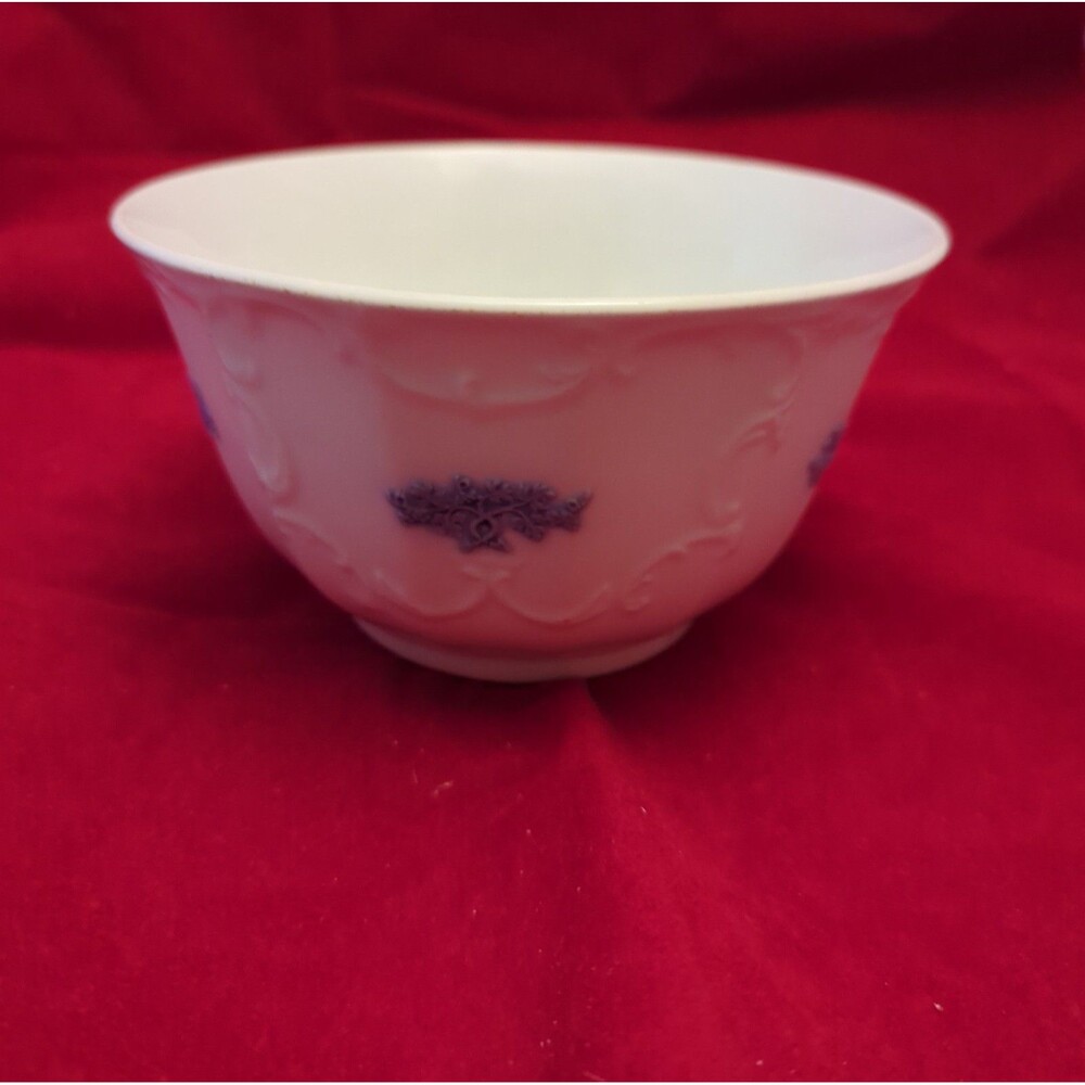 Cranberry Bowl Adderley Chelsea Raised Grapes Embossed Leaves England Bone Old